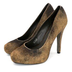 ASH Eloise Real Calf Hair Leather Pumps Western Heels